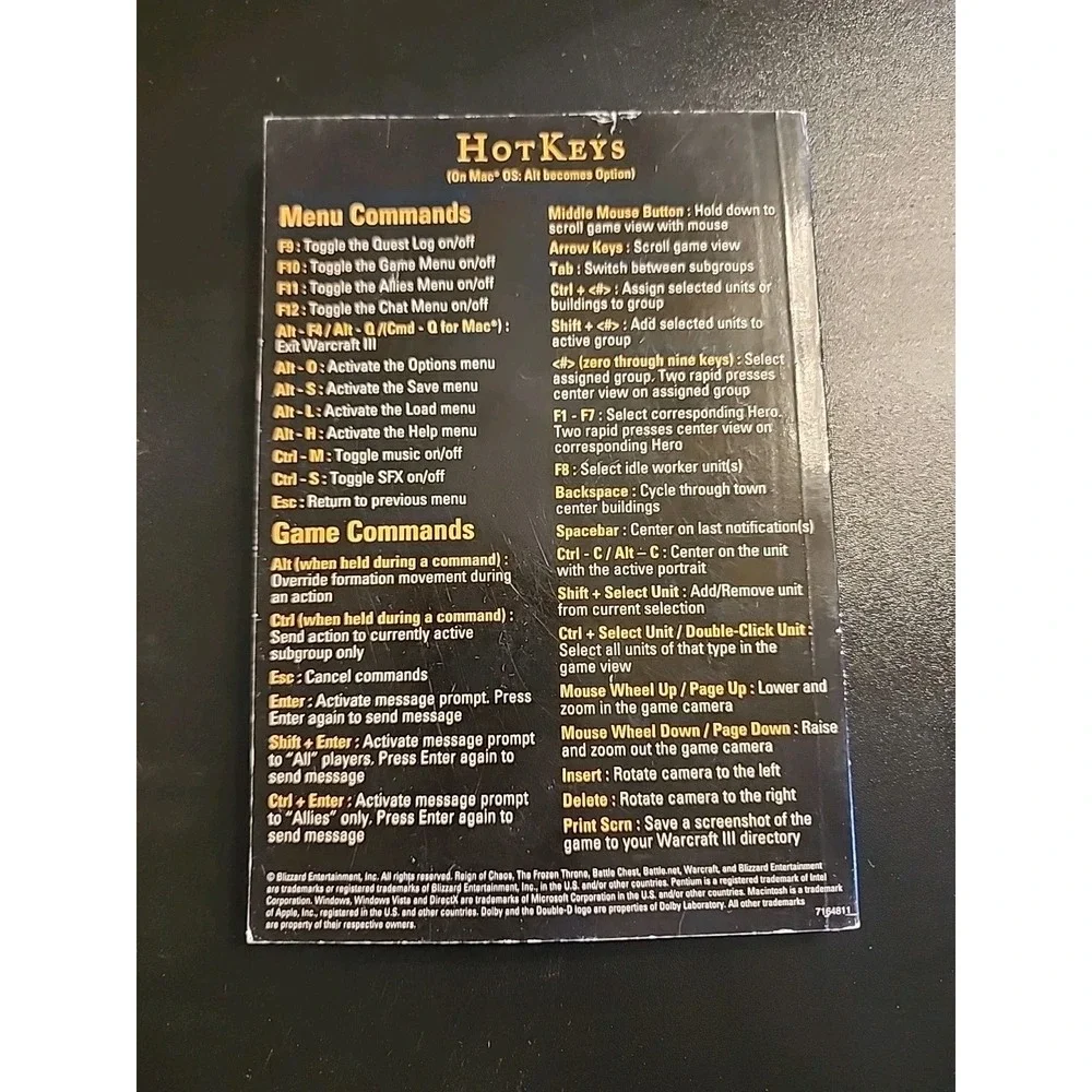 Warcraft 3 III‎ Reign of Chaos PC Game Manual ONLY